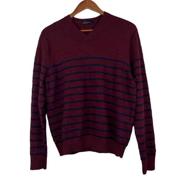 Gap Mens Sweater Wool Size XL/M *see listing*For Size V Neck Red Blue Stripe - Picture 16 of 16